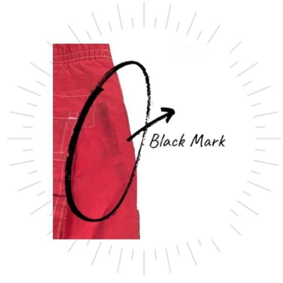 Men's Daniel Cremieux Red Swim Trunks Elastic Drawstring Waist Pockets Size LG - Picture 2 of 3